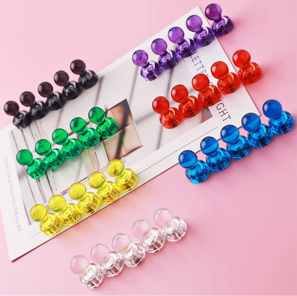 10/50pcs Push Pin Magnets Thumbtacks Strong Neodymium Magnets Cones Fridge Whiteboard Magnets Office Home Tools 7 Colors Magnet