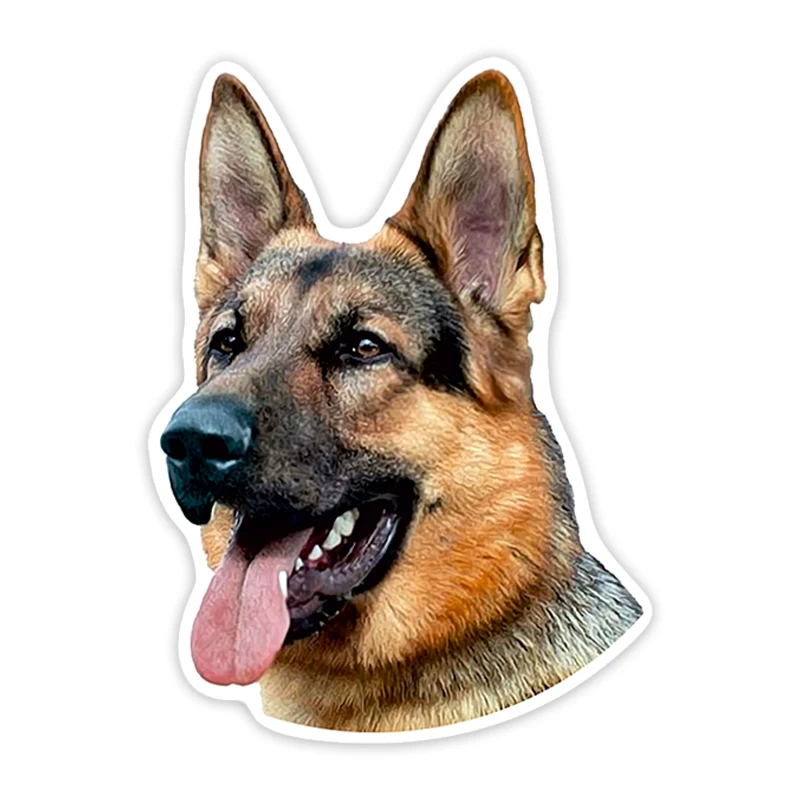 A0196# 13 cm/17 cm Self-adhesive Young German Shepherd Decal Car Sticker Waterproof Auto Decors on Bumper Rear Window Laptop