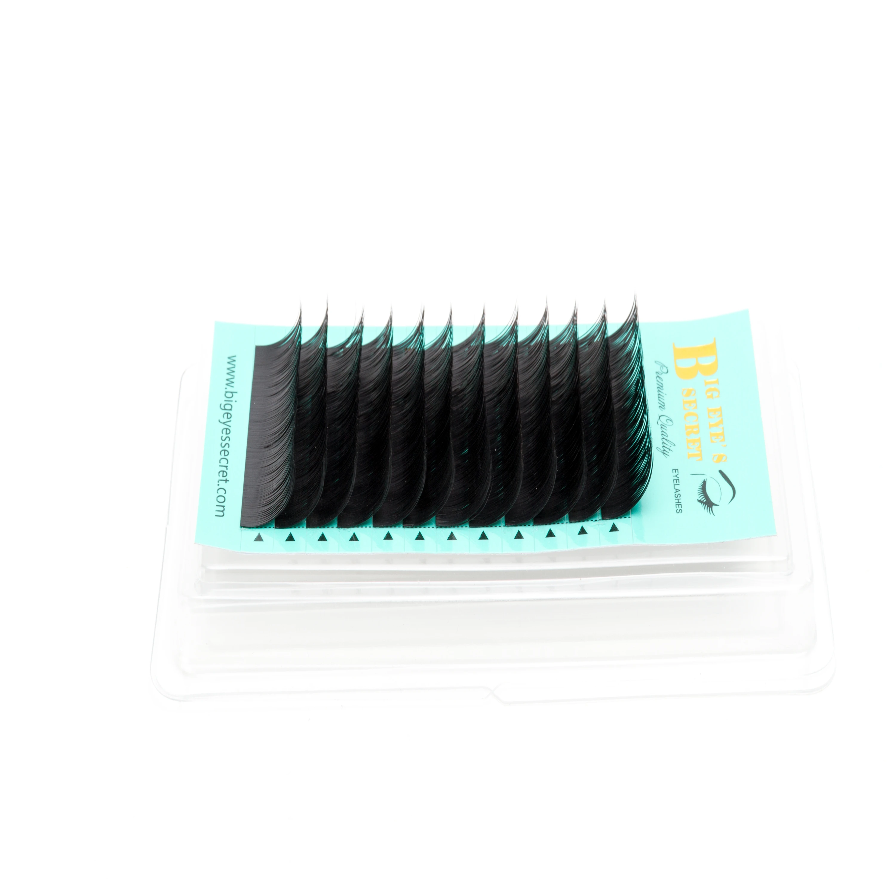 Big Eye's Secret Black Ellipse Flat Lashes Extensions Soft Split-Tips Volume Eyelash Extension Individual Matte Black Lashes