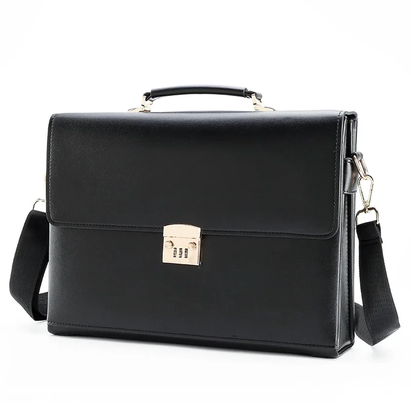 High Quality Men\'s Business Handbags Retro Password Lock Briefcase Large Capacity Business Computer Bag Luxury Simple Satchel