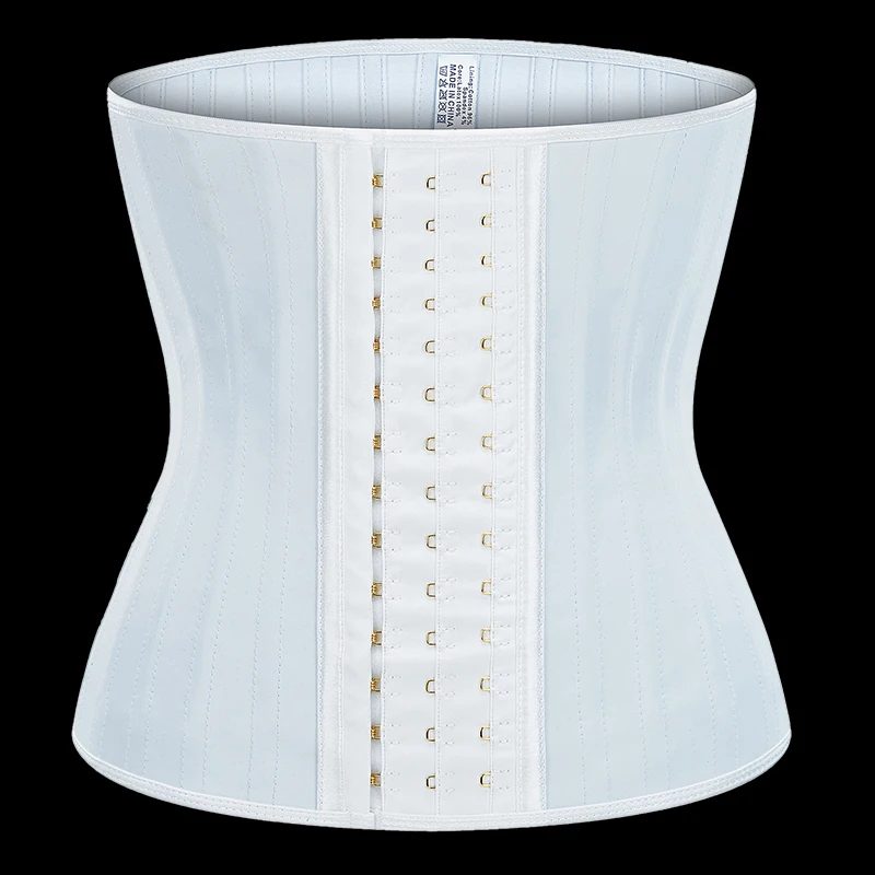 XXS-6XL Latex Waist Trainer 25 Steel Bone Women Slimming Sheath Girdle Control Belt Tummy Shaper Cinchers Shapewear Binder White