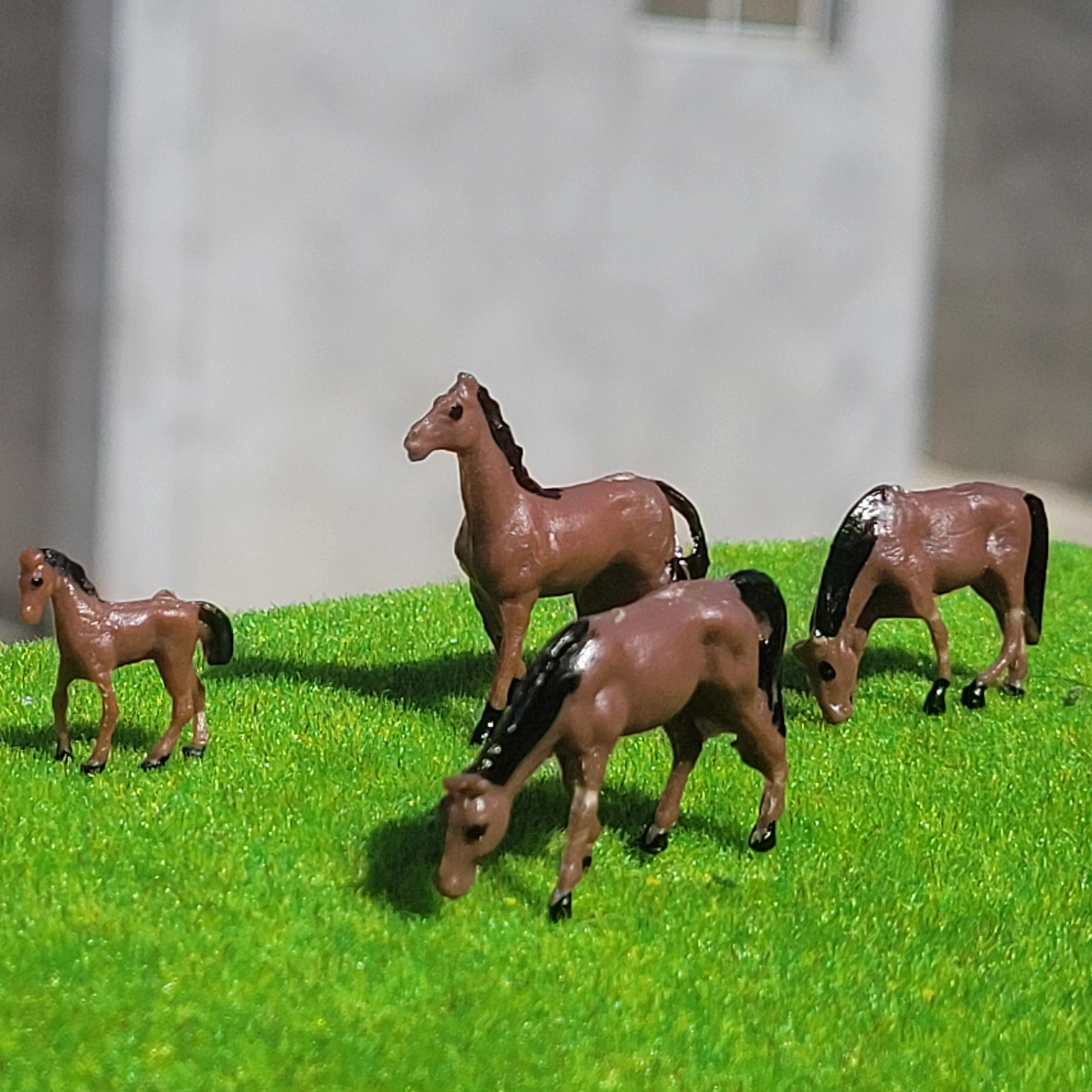 5PCS HO N Scale Animals Model Horse Cow Painted Model Farm Sand Table Material Train Layout 1/87/150