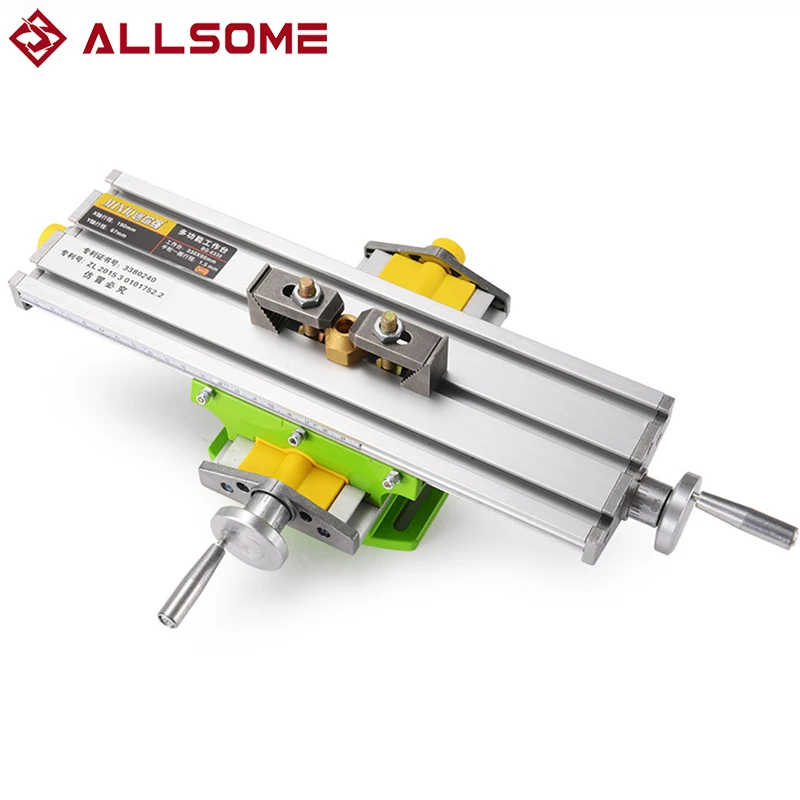 ALLSOME Bench Drill Vise Worktable Fixture Mini Precision Milling Machine  X and Y Adjustment Coordinate Router Table