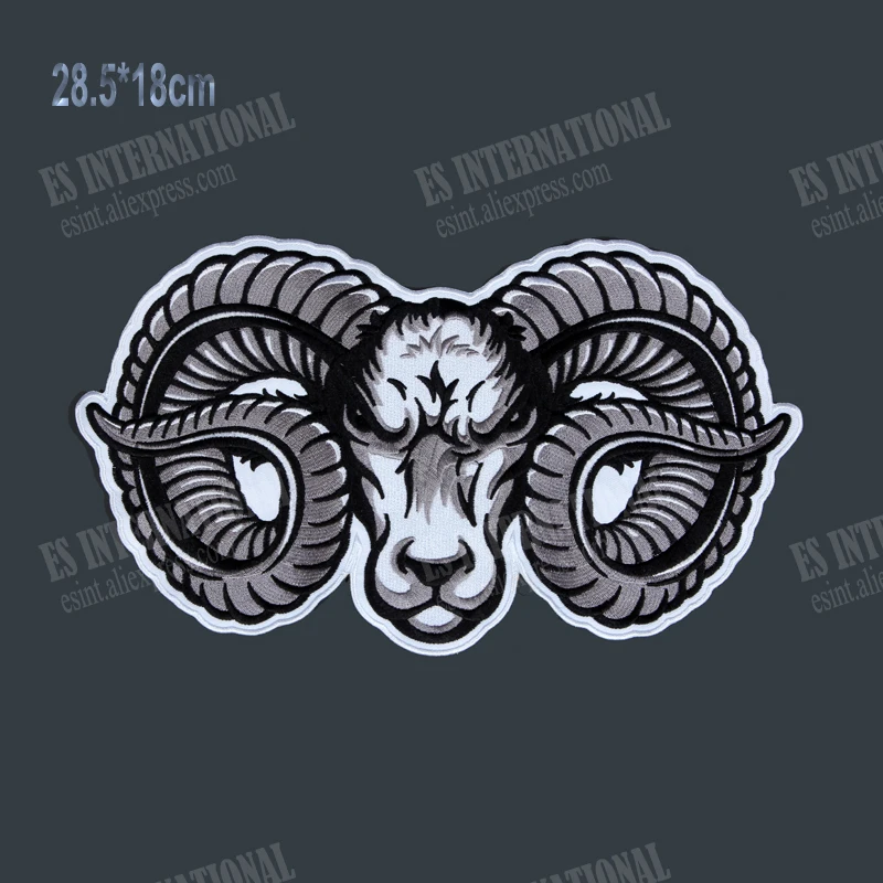 Huge SHEEP 11'' Inches Large Embroidery Patches for Jacket Back Vest Motorcycle Biker  Clothes Decoration Applique 28.5CM *18CM