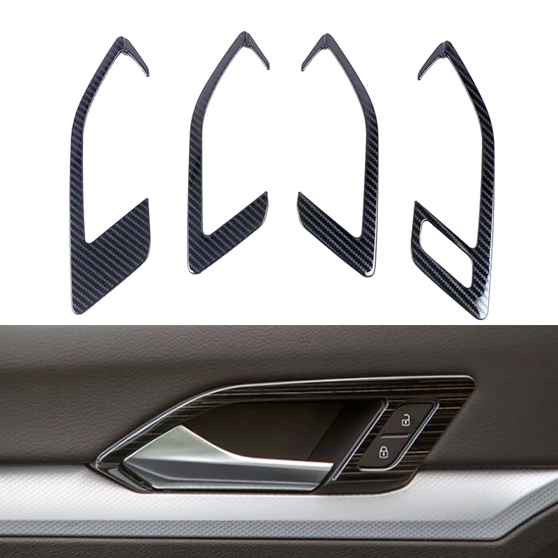 Car Interior Carbon Fiber Stainless Steel For Volkswagen VW Golf 8 MK8 2020 2021 Air Vent Trims Window Lift Switch Panel Trim