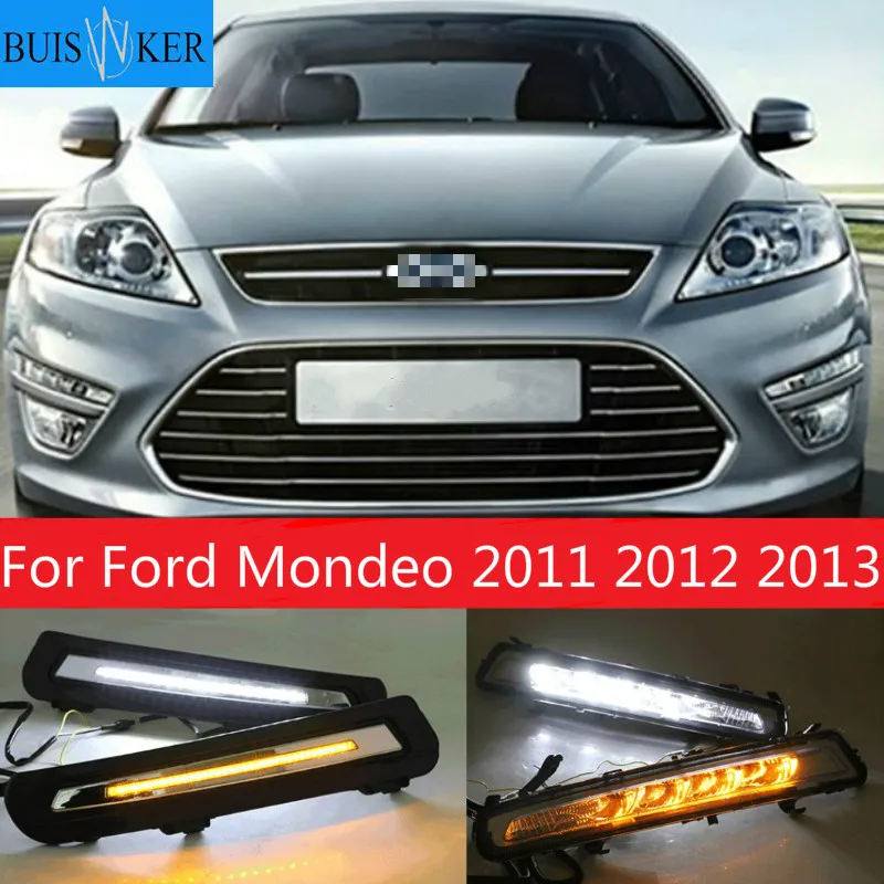 

1set For Ford Mondeo 2011 2012 2013 LED DRL Daytime Running Light Daylight Waterproof Fog Lamp white Styling lights