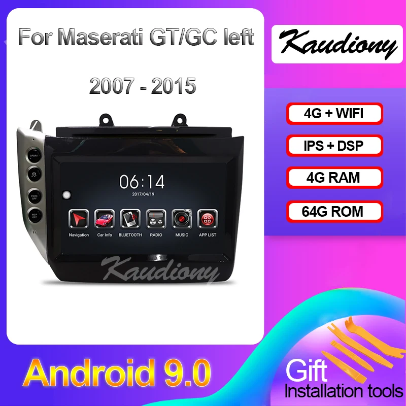 

Kaudiony 9" Tesla Style Android For Maserati GT GC left Car Radio Car Dvd Multimedia Player Auto GPS Navigation Stereo 2007-2015