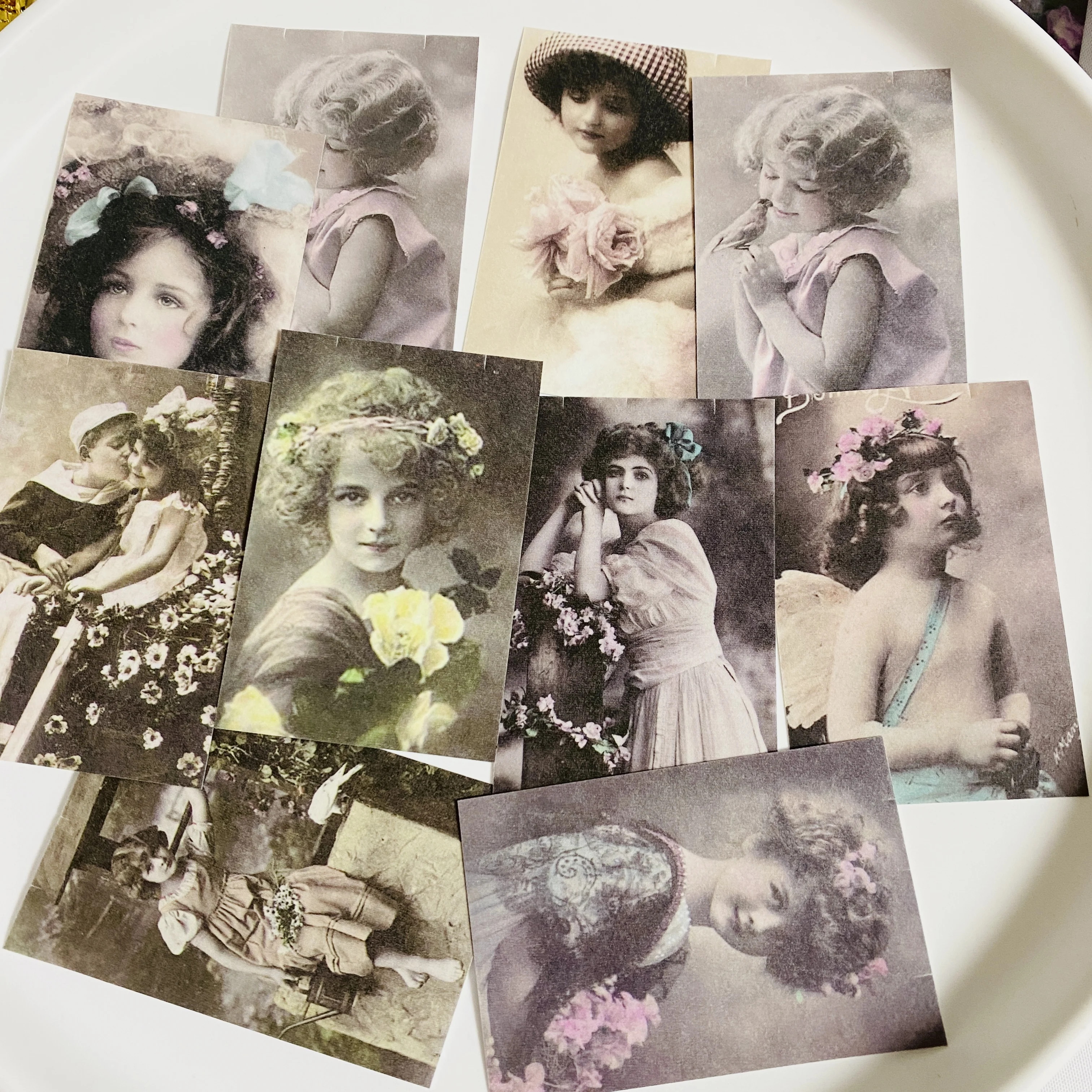 50 sztuk Vintage mała dziewczynka stare zdjęcie naklejki DIY Scrapbooking baza kolaż pamiętnik szczęśliwy Planner rekwizyty fotograficzne prezent