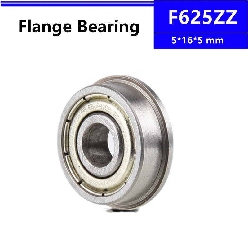 

50pcs/100pcs F625ZZ 5*16*5mm flange deep groove ball bearing 5x16x5mm F625Z Flanged bearing 3d printer