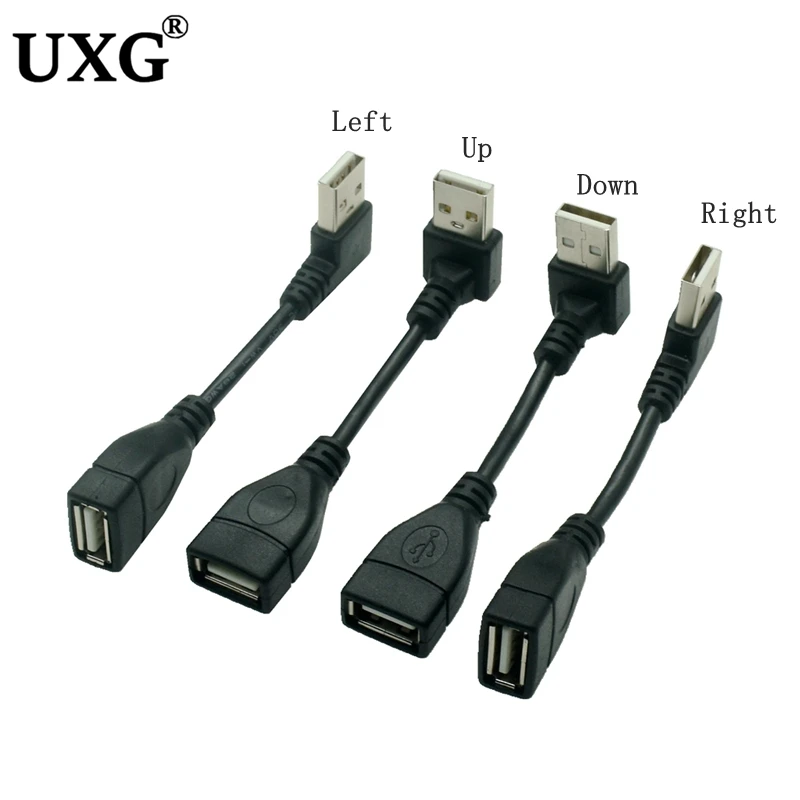 

90 Degree Angled USB Extension Cable USB 2.0 Short cable for Smart TV PS4 Speed Data Extension Cable Male to Female Wire 0.1m