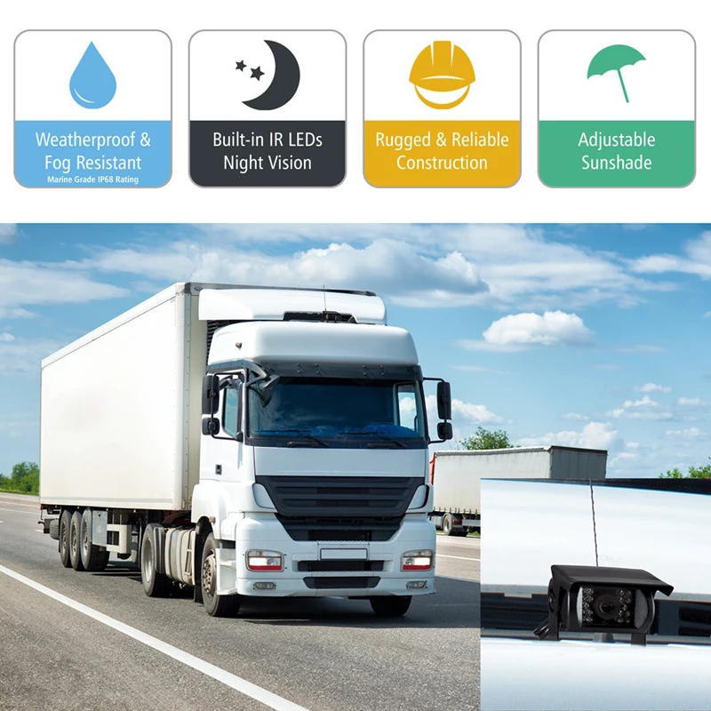 15m Cables for Bus Truck Camera With 18 IR lights Waterproof IP67 CCD Image HD Camera