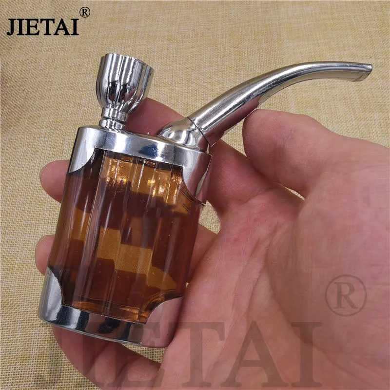 JIETAI Portable Water Pipe Plastic Bottle Mini Hookah Shisha Tobacco Smoking Pipes Gift of Health Metal Tube Filter