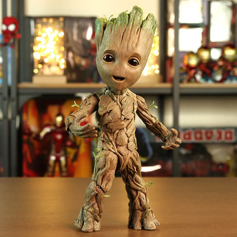 Marvel Groot Little Tree Man Anime Movie Character Modeling Hand To Do Movable Joint Model Cute Children Toys And Holiday Gifts