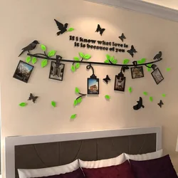 Acrylic Photo Frame Wall Stickers 3D Self-adhesive Wall Sticker Bedroom Bedside Living Room Sofa TV Background Decoration