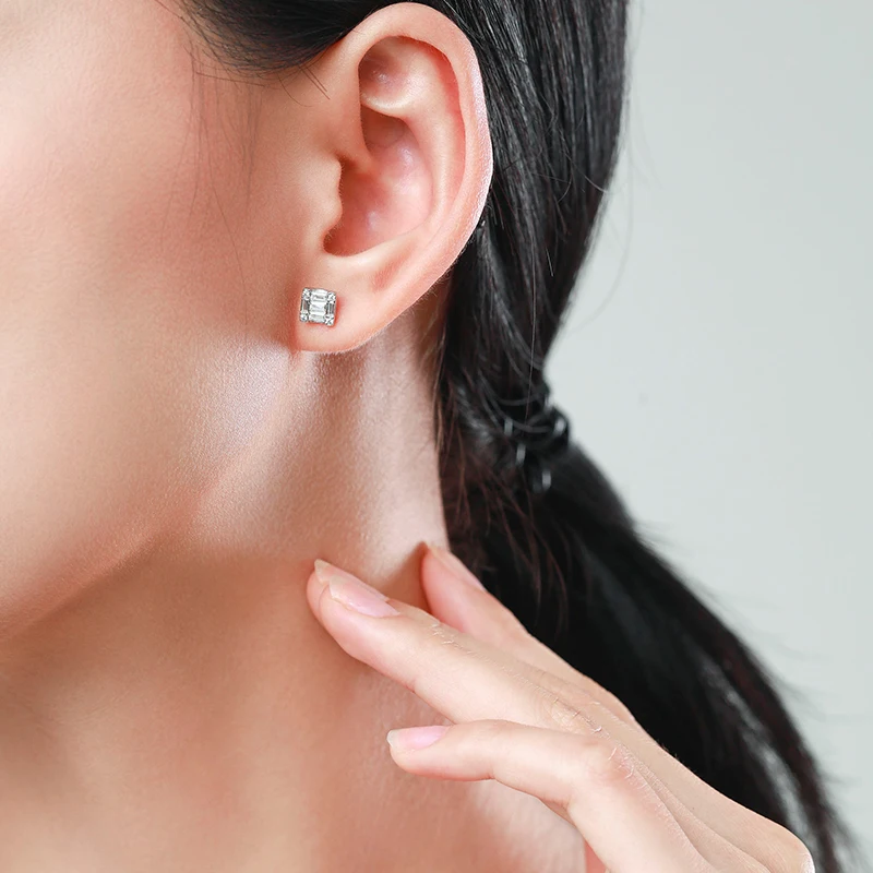 Ailmay – boucles d'oreilles en zircone cubique scintillante, en argent Sterling 925, à la mode, Anti-allergie, bijoux fins, cadeaux pour femmes et filles