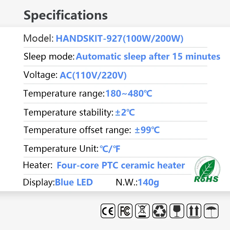 200W Electric Soldering Iron Digital Display Adjustable Temp Auto Sleep Solder Iron Protable Home Tin Repair Welding Tools