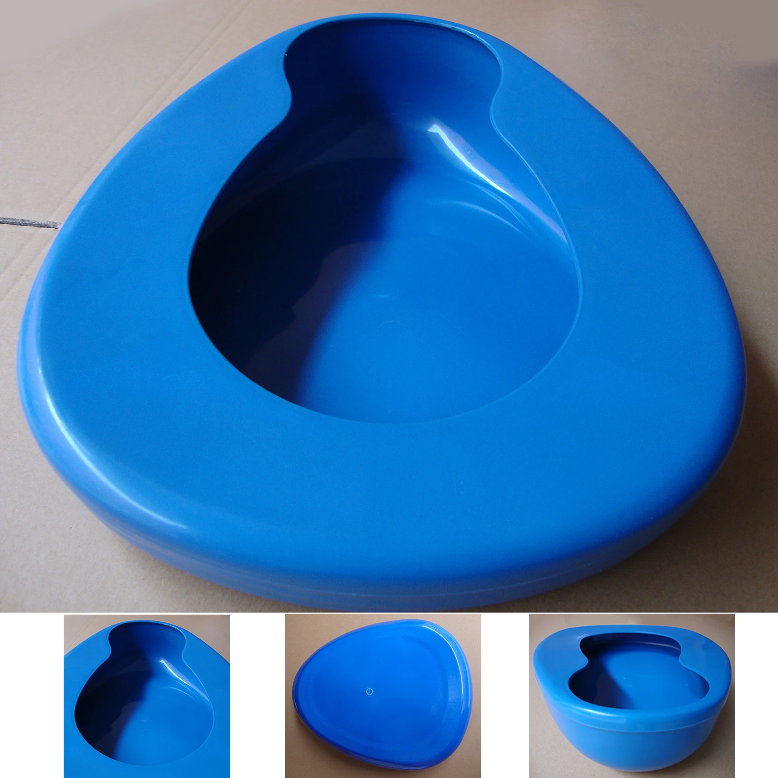 Blue Bedpan Seat Urinal for Bedridden Patient Elderly Care,Reusable Easy to Clean Patient Home Bed Pan