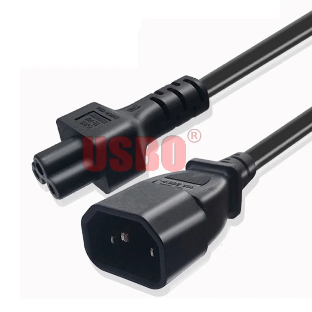 

Black 0.2M 0.6M 1.8M 3.0M PVC Copper IEC320 C14 to C5 extension cord C5 plum chassis cabinet PDU/UPS server power cable