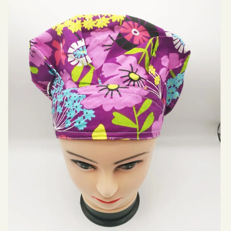 Cotton Printed Poncho Hat Operation Room Female Male Doctor Nurse Sanitary Hat Baotou No Scarf Chemotherapy Beauty Hat