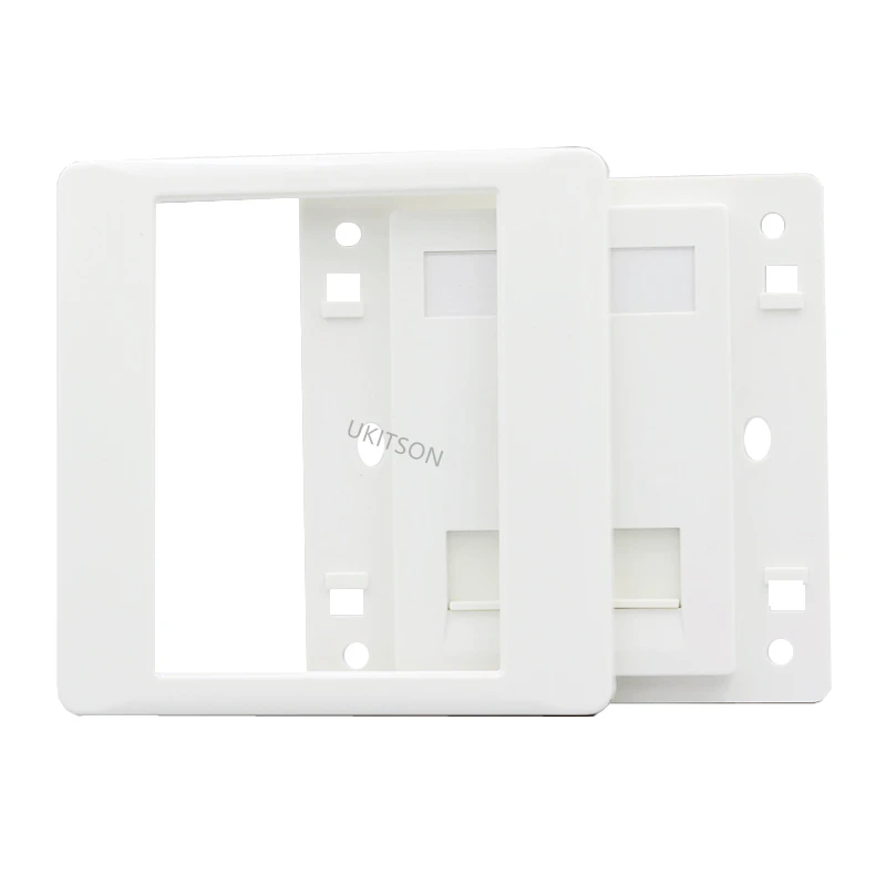 White Color 3 Ports Faceplate Compatible For EU Round Junction Box Three Keystone Insert Sockets Wall Outlet