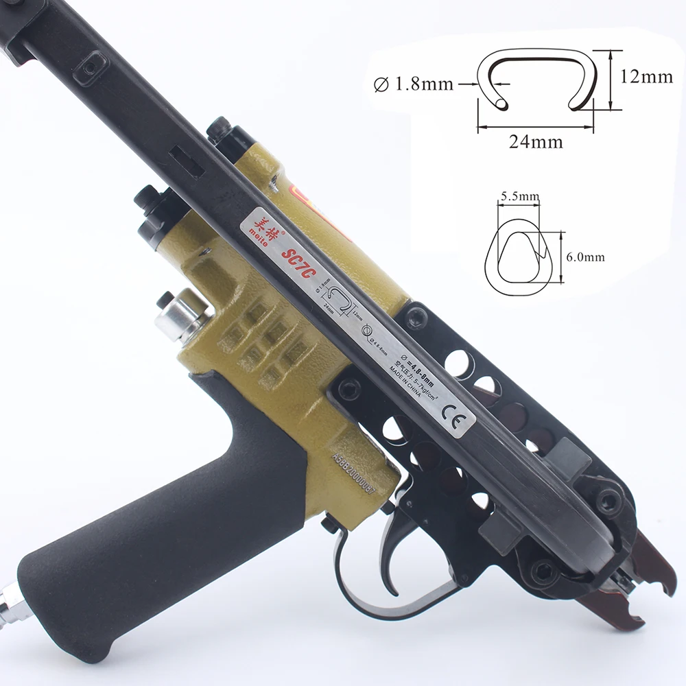 Imagem -02 - Meite Pneumático Hog Anel Nailer Alicate C-ring Sofá Colchão Gaiola Cama Pistola de Fixação de ar Novo Design Sc7c-i2