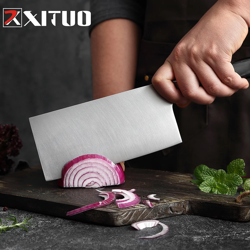 XITUO Stainless Steel Kitchen Knife 1-8 PCS Chef Vegetable Cleaver Meat Slicing Cutter Boning Utility Cooking Knife Super-Sharp