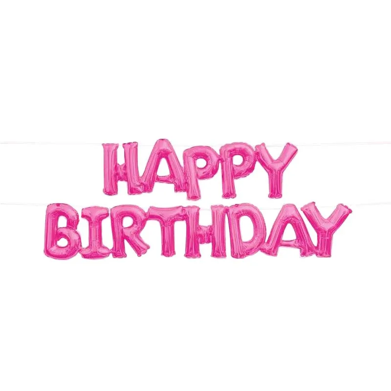 Joyeux anniversaire lettres ballons majuscules Alphabet joint Ballon en aluminium garçon fille fête d\'anniversaire décoration bannière Baby Shower