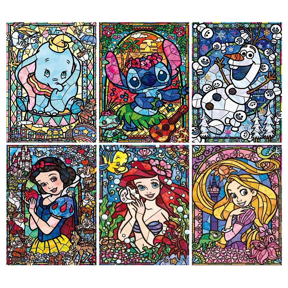 

Disney Diamond Painting Cartoon Characters Set Hobby Art 5D DIY Round Drill Fairy Princess Diamond Mosaic Embroidery Home Decor