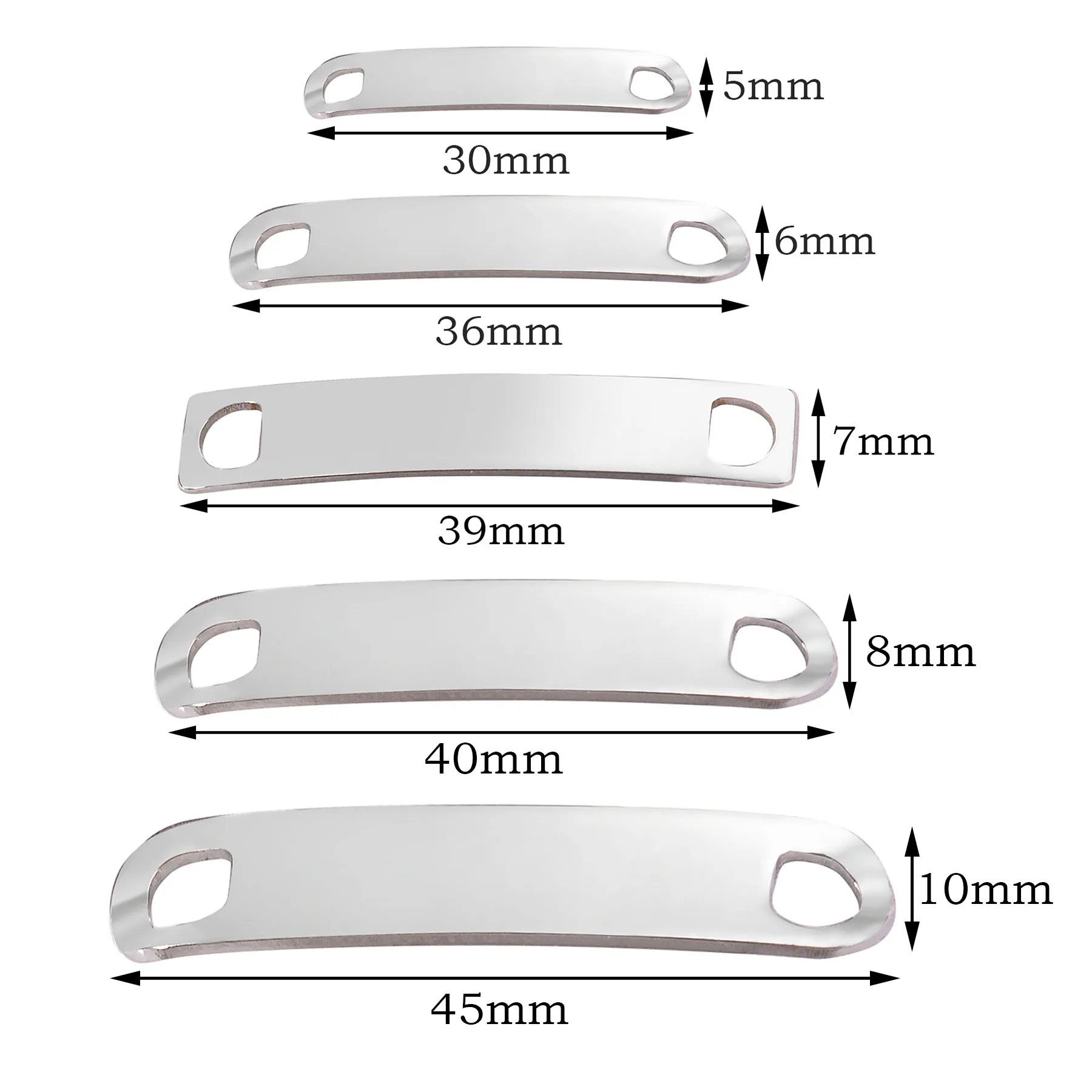 Stainless Steel Connectors For Jewelry Making Blank Bar Hand Stamping Tags Engraved DIY Bracelet Necklace 10pcs/pack