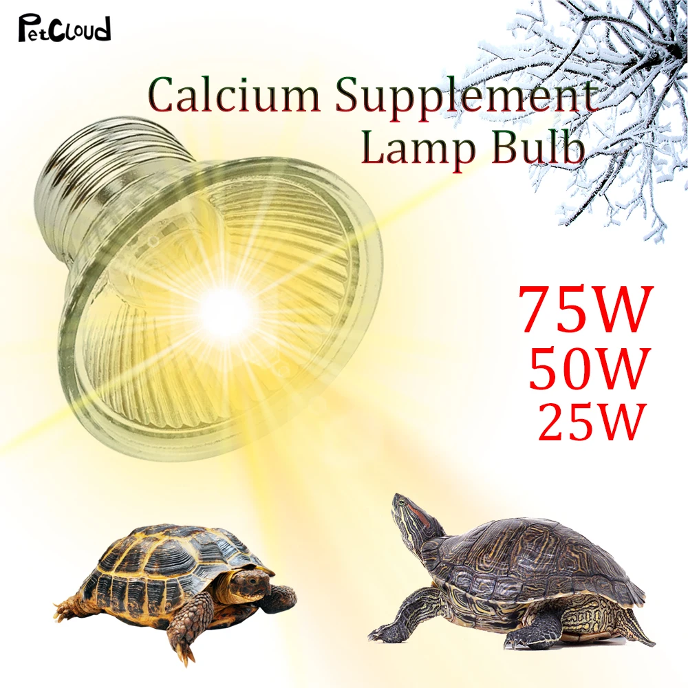 25/50/75W Reptile Lamp Bulb UVA+UVB Turtle Basking UV Light Heating Bulb Calcium Supplement For Amphibian Temperature Controller