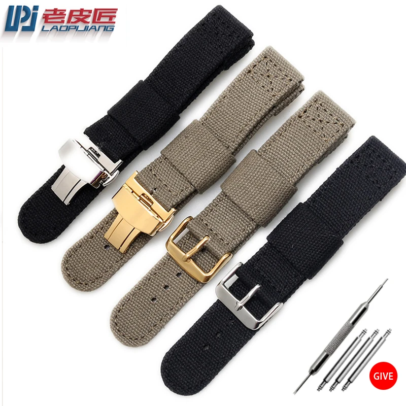 Breathable canvas watch strap for T-issot pilot men's sports thickened   Chain18 20 22mm universal Bracelet Khaki black