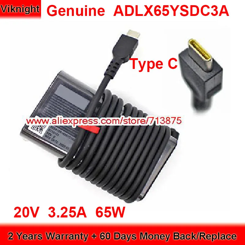 Genuine 2020 New Style ADLX65YSDC3A 20V 3.25A Type C Ac Adapter for Lenovo THINKBOOK S22017 13s-IML 20RR 21A0-003JUS 13S 14S