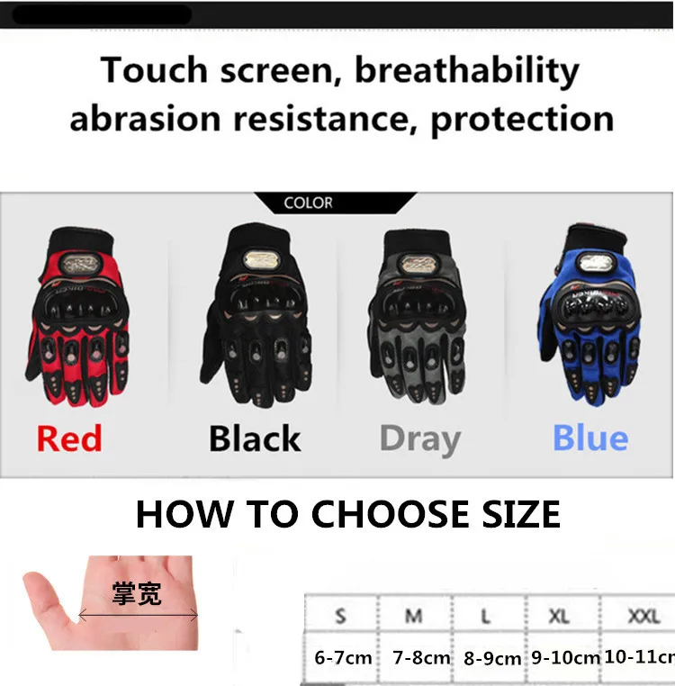 Pro Biker Gloves Moto Motorcross Full Finger Man Women Motorcycle Glove Bicycle Cycling Waterproof Glove