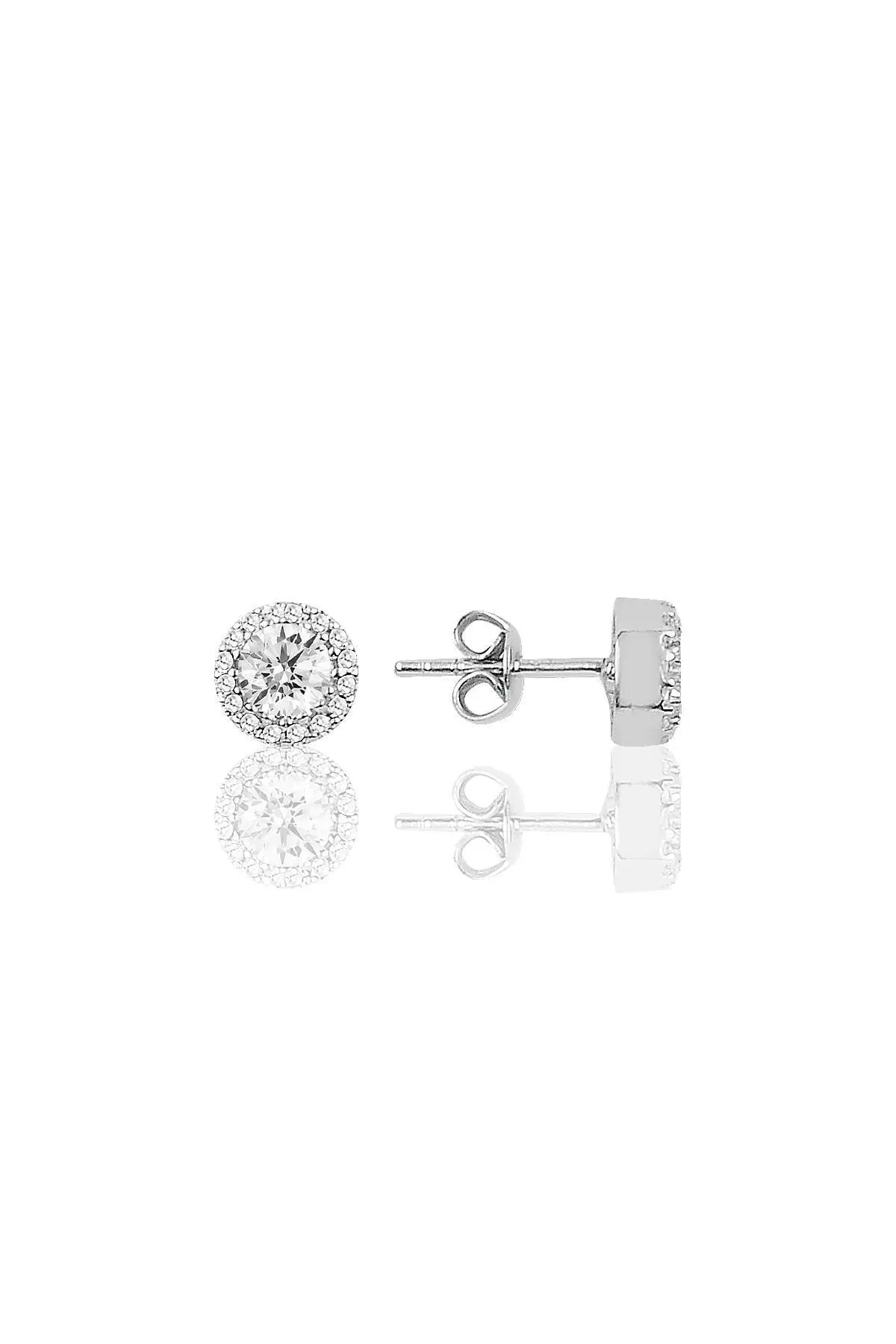 Silver Diamond Bottom Single Stone Earrings, Women Accessories, Women 'S Earrings, Earrings, Jewelry, Women Jewelry