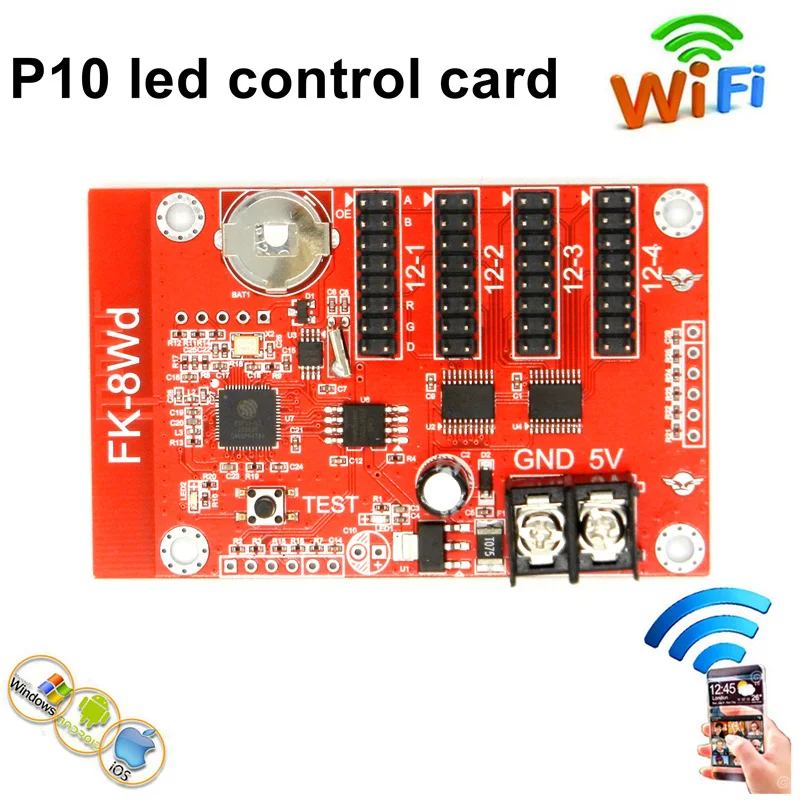 FK-8Wa FK-8Wb FK-8Wc FK-8Wd Wifi Led Control Card Lintel Sign Display Wireless P10 Led Moving Sign Controller