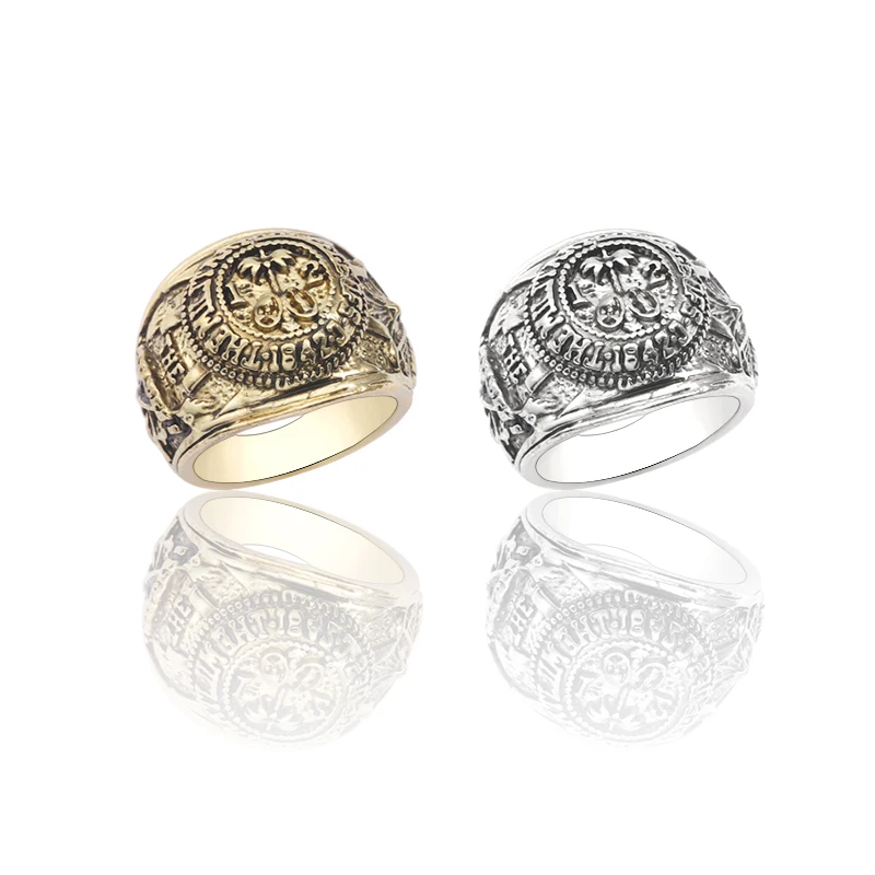 Best Selling Ring Men's Movie Jewelry Vintage Swirl Alloy 2 Color Engraved Flower Ring Ladies Bronze Ring Gift 2020