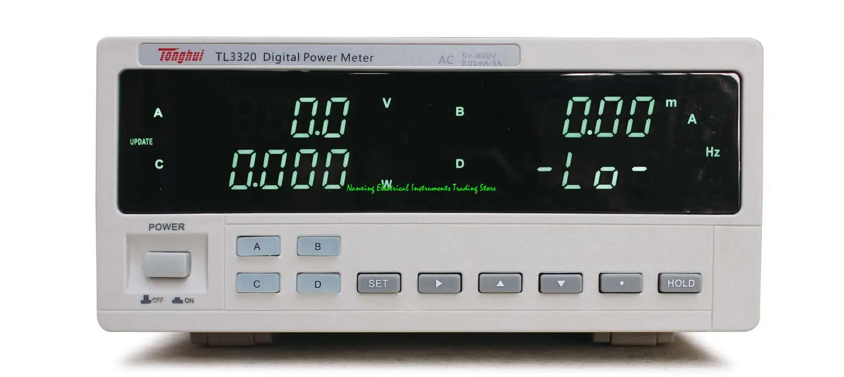 Tonghui TL3320 Single-phase AC digital power meter AC 5-600V 0.5mA-2A, V, A, W, PF, Hz micro current,six-level energy efficiency