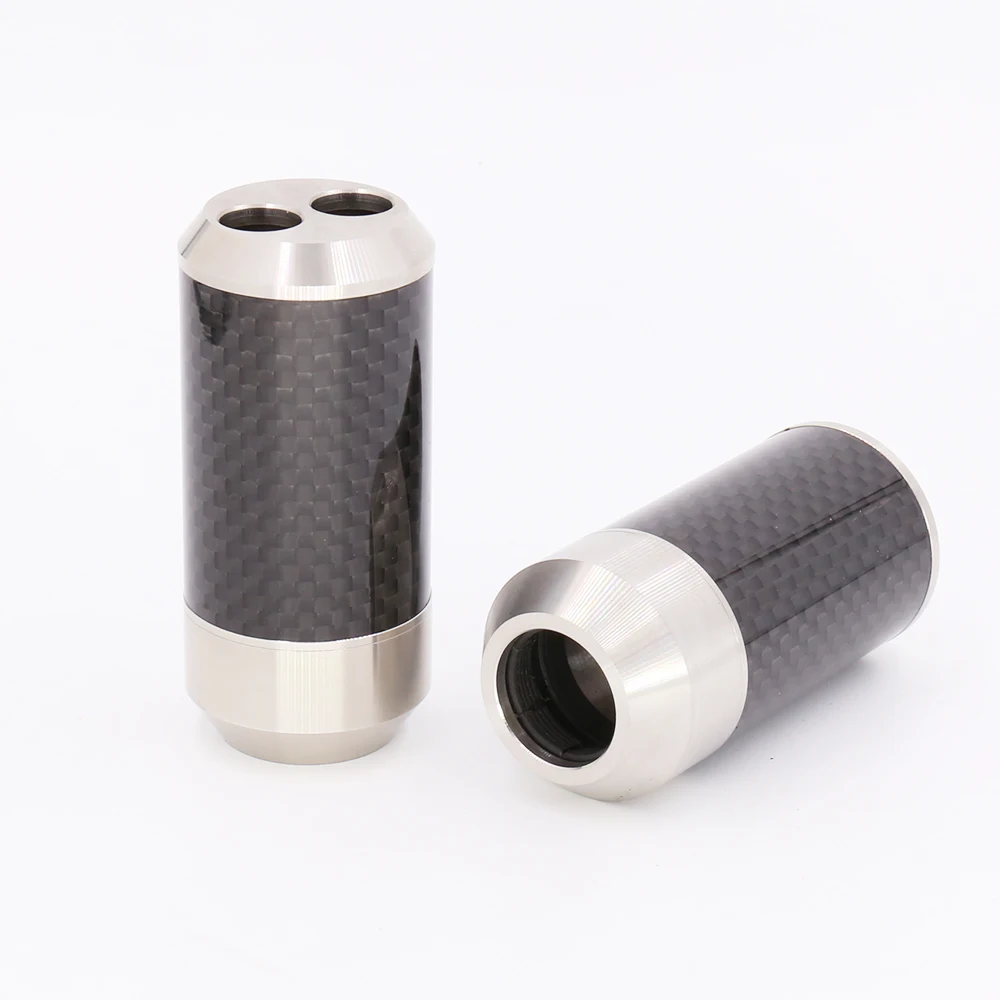 CF1606 Stainless Steel Carbon Fiber Pants Boot Y Splitter 1to 2 For DIY Audio Speaker Cable HI-End