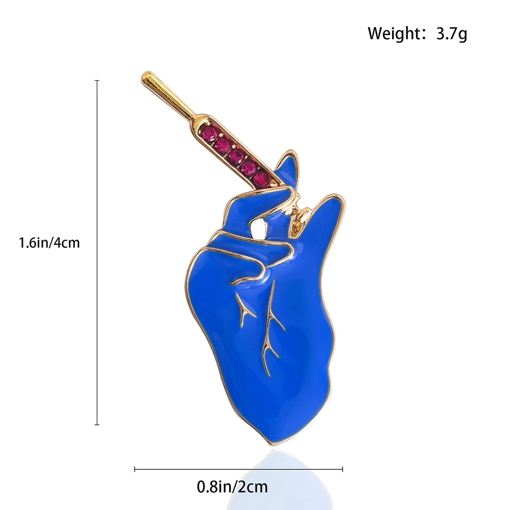 Cartoon Badge Hand Syringe Enamel Doctor Nurse Medical Pins Brooch Women Lapel Metal Brooches Jewelry Gift Graduation Souvenir