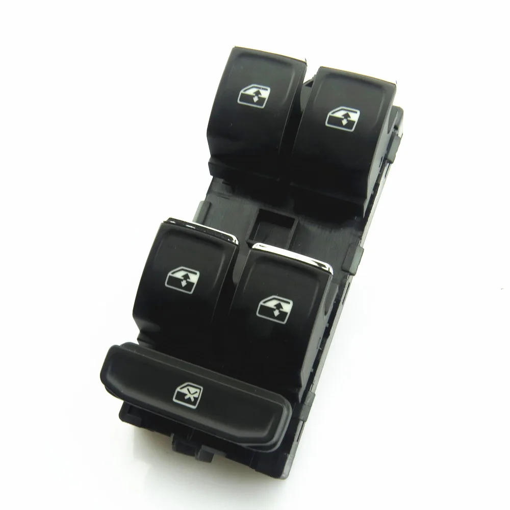 

RWSYPL Chrome Driver Electric Power Master Window Switch Button For Golf MK7 Passat B8 Tiguan 5GG959857 5GG 959 857 A