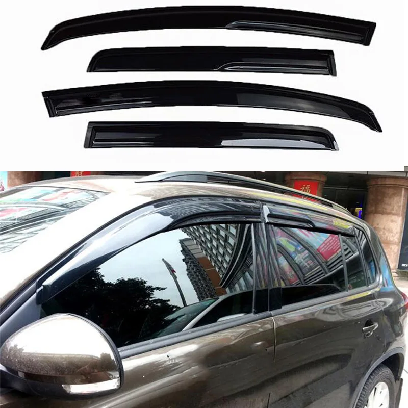 

For VW Tiguan 2010 2011 2012 2013 2014 2015 2016 Black Weather Shield Sun Rain Guards 4PCS