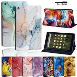 Case For Fire 7 5/7/9th Gen/Fire HD 8 6/7/8th Gen/Fire HD10 (5/7/9th) with alexa tablet Watercolor PU Leather Stand Folio Cover