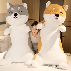 60-100cm Cartoon Standing Dog Plush Toys Soft Cotton Stuffed Pillow Cushion Animal Shiba Inu Husky Doll Baby Kids Birthday Gift