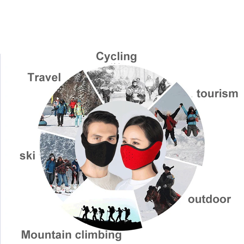 Winter Outdoor Ski Mask Cycling Riding Warm Riding Mask Headgear Windproof Mask Ear Protection Mask