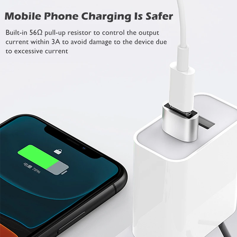 TYPEC female to USB male 2.0 mobile phone Charging USB 3.0 Type-C OTG Date Adapter Usb C Male To Type C Otg Charger Converter view 5