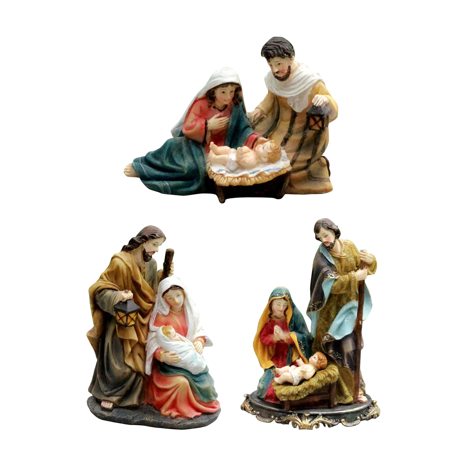 Miniature Resin Christmas Nativity Figures Baby Jesus Resin Statues Decors