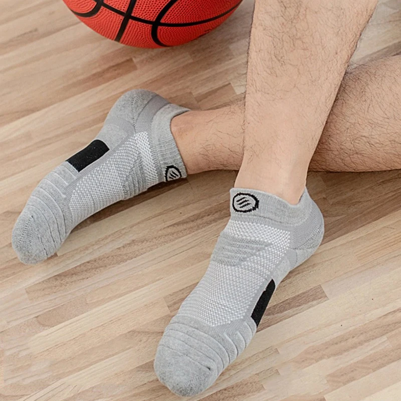 3 pairs Mens Cotton Ankle Socks Breathable Cushioning Active Trainer Sports Professional Outdoor Running Sock Size 6-11