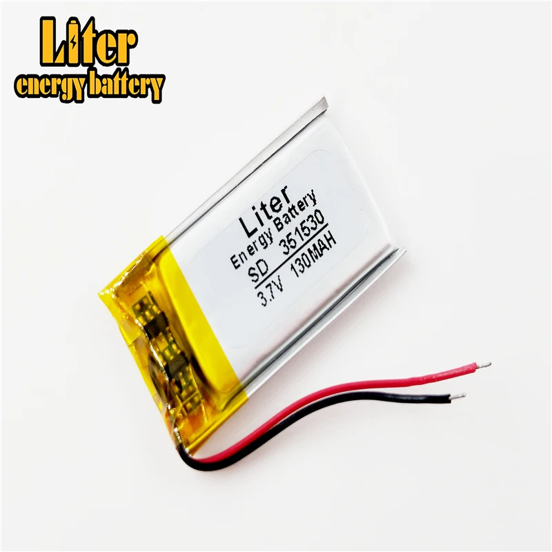 3.7V,130mAH,[351530] PLIB; polymer lithium ion / Li-ion battery for dvr,GPS,mp3,mp4,cell phone,speaker