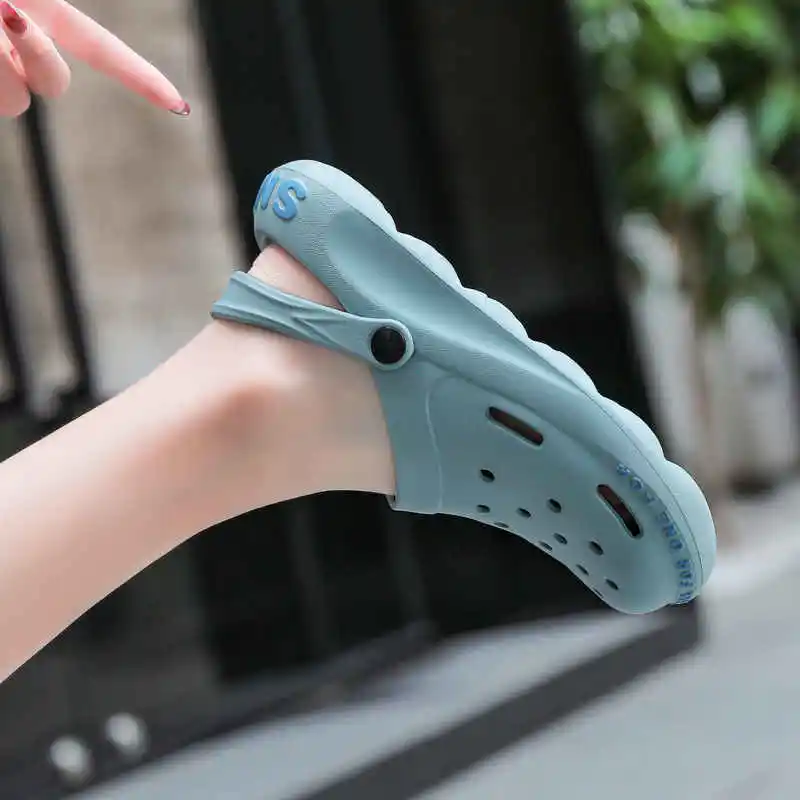 Large Sizes Woman\'s Slippers High Quality Half Sandals Women 2023 Couple Sandals Man Summer Waterproof Beach Hole Shoes Flat G28