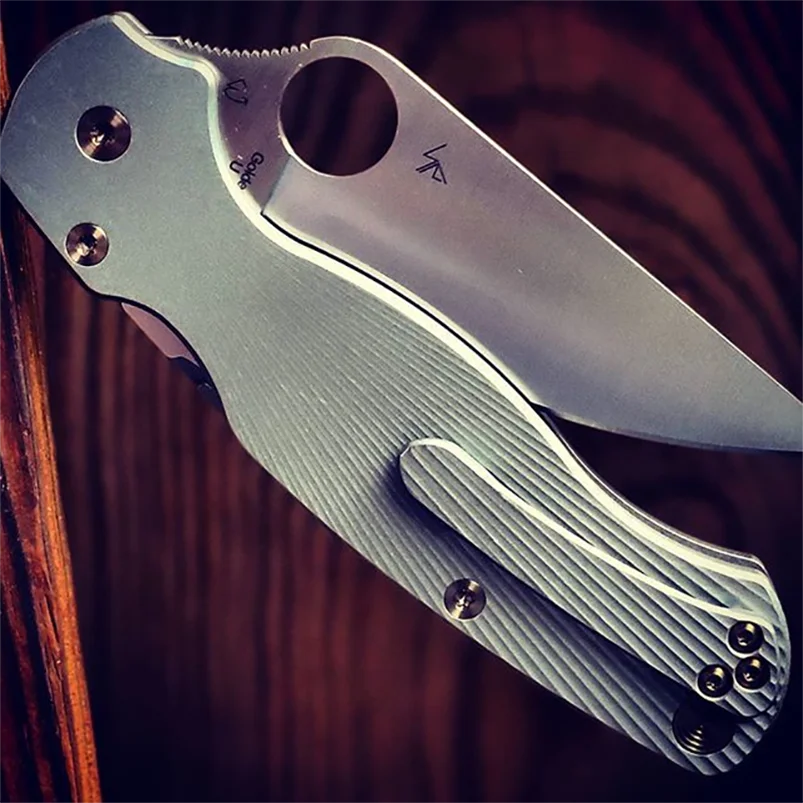 Imagem -05 - Conjunto de Titânio Profundo Levar Bolso Clipe Cintura Volta Braçadeira para Spyderco C81 Paramilitar para Delica Endura C223 com Pcs Parafusos 1